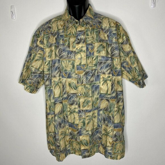 Tori Richard Other - Tori Richard Hawaiian shirt Mens L Beige Cotton Lawn Aloha Vacation
